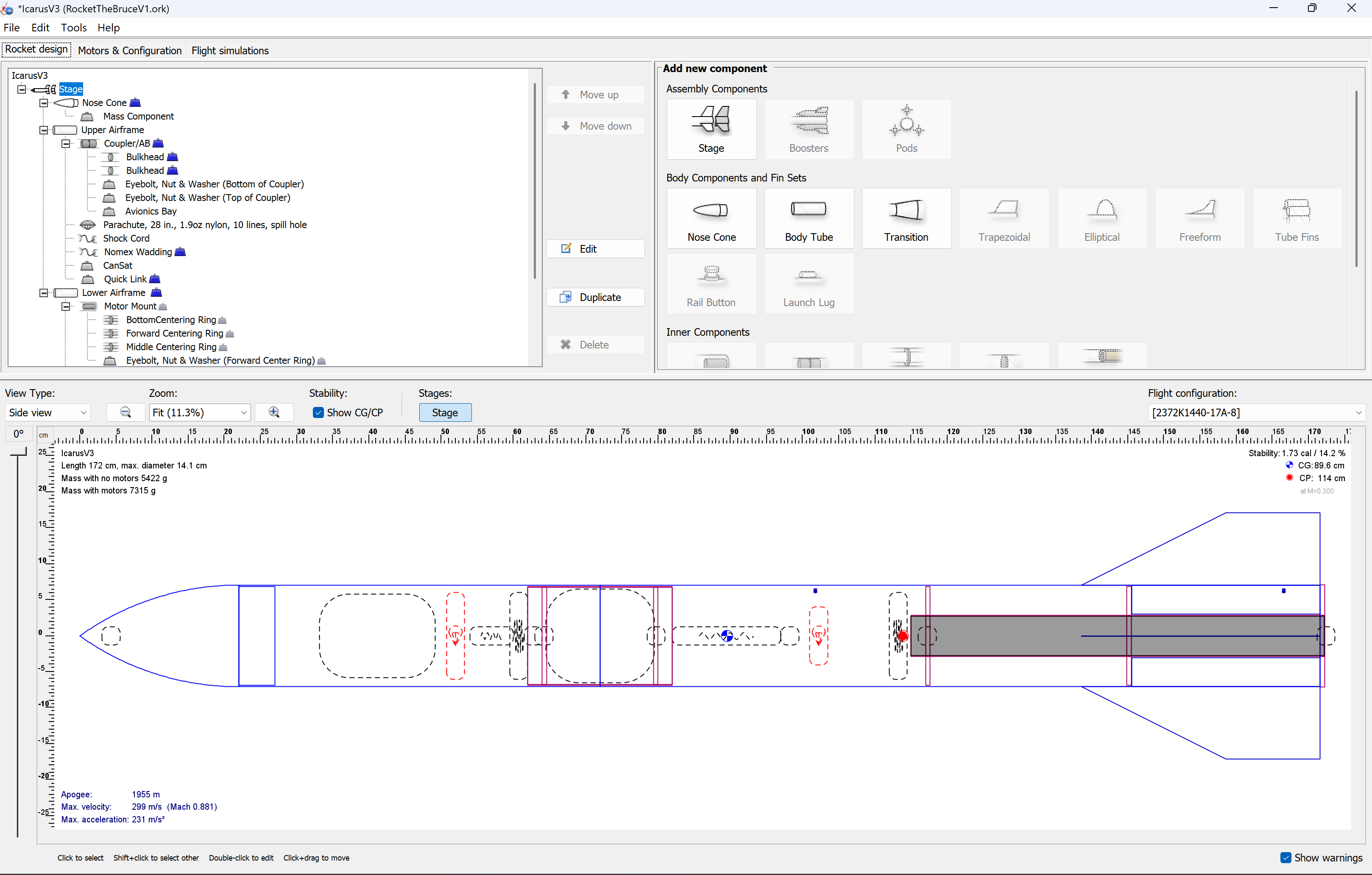 OpenRocket simulation